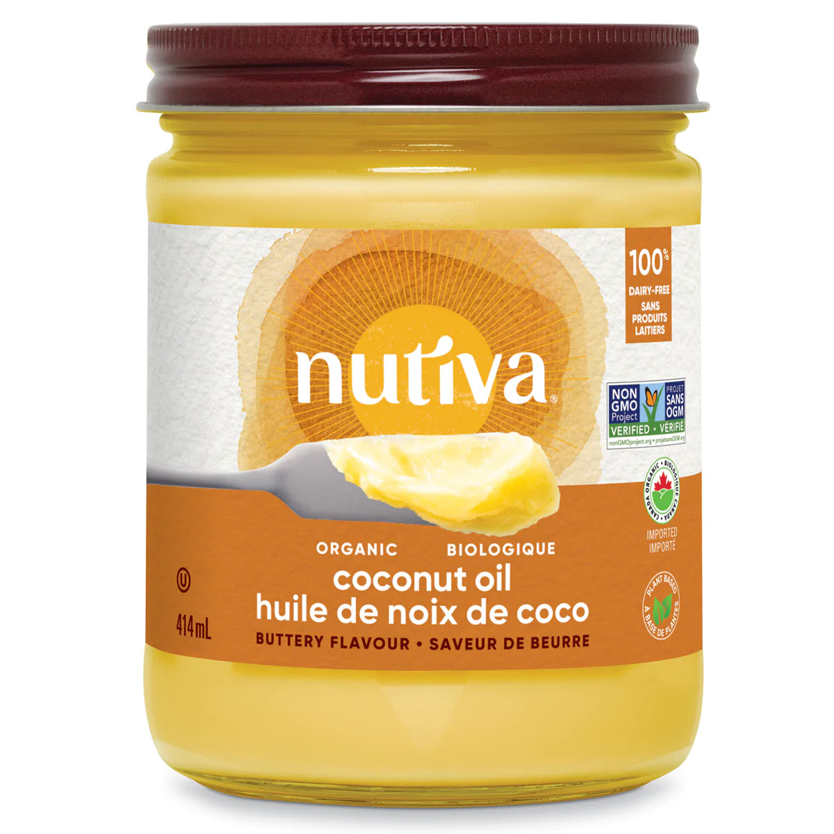 Nutiva Organic Coconut Oil With Butter Flavor 414ml 