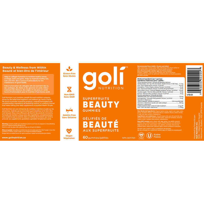 Goli Superfruits Beauty Gummies - 60 Gummies